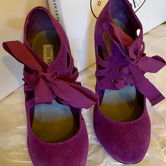 Steve Madden purple lace up heels, suede! So cute! - Picture 3 of 4